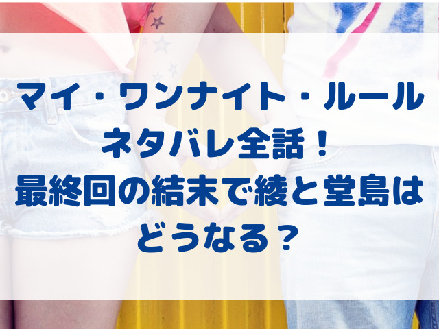 マイ・ワンナイト・ルール ネタバレ　全話　堂島　綾　どうなる